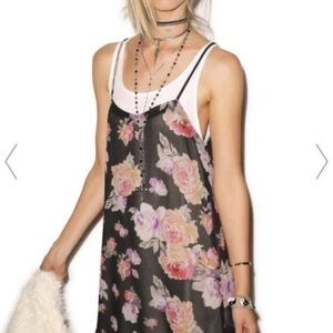 Mink Pink Y2K Floral Slip Shift Dress